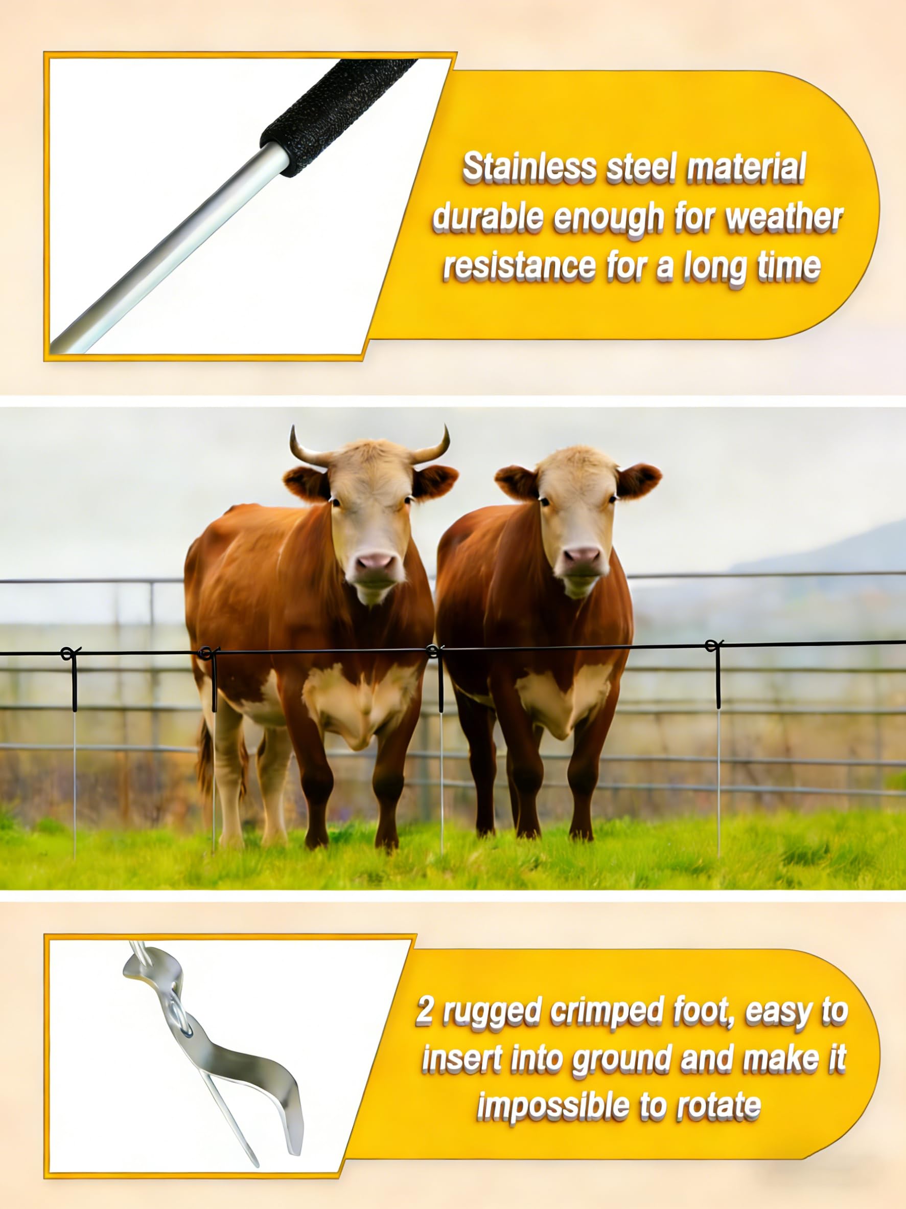 MTB Supply welded two-pronged foot detail, improves ground stability
