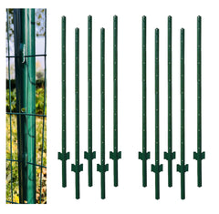 MTB Supply front view of ten 5ft green U posts showing pack benefit