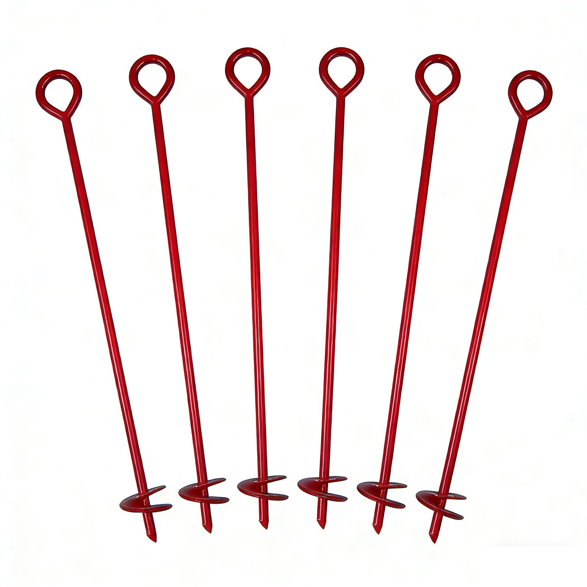 MTB Supply front view of six red anchors showing pack and finish for quick identification