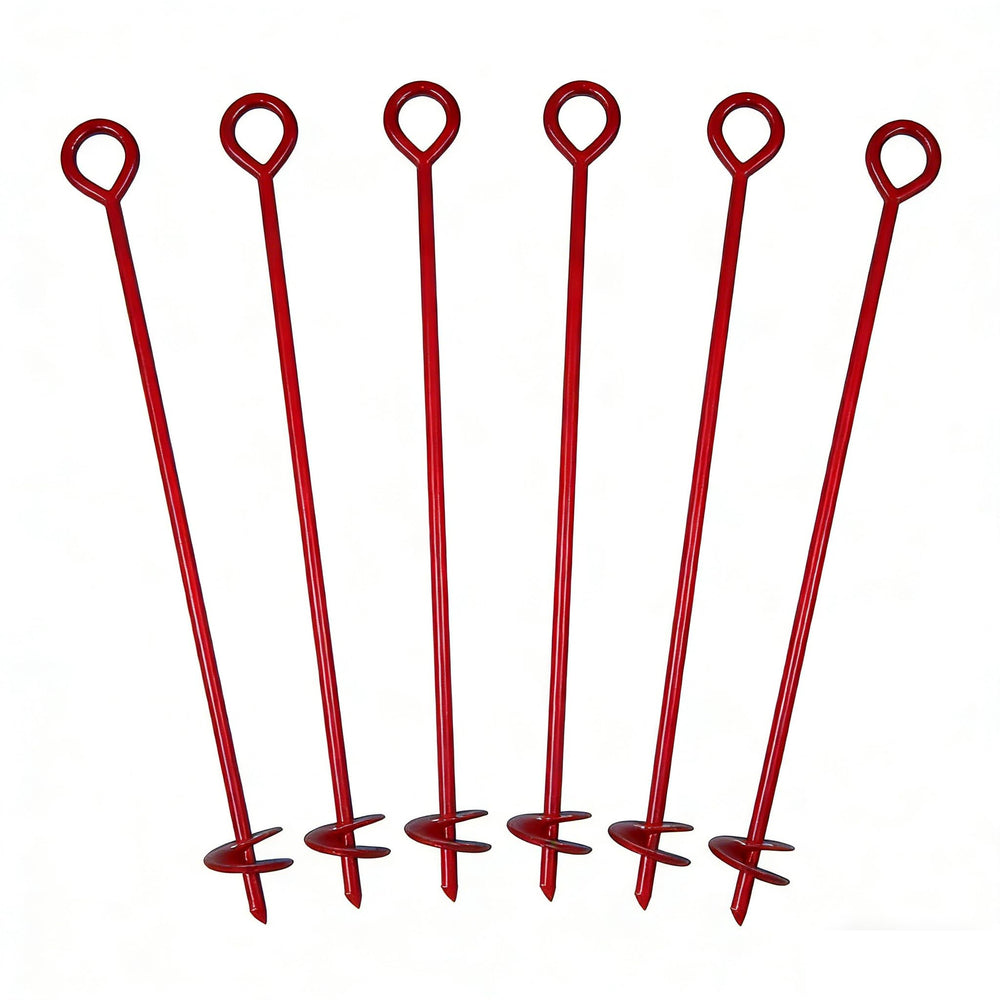 MTB Supply front view of six red anchors showing pack and finish for quick identification