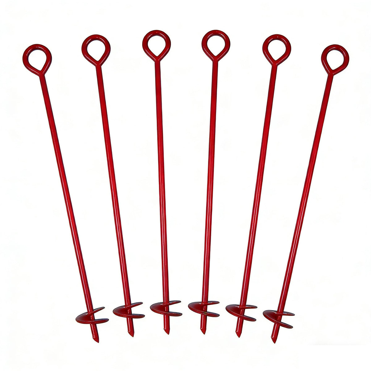 MTB Supply front view of six red anchors showing pack and finish for quick identification