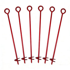 MTB Supply front view of six red anchors showing pack and finish for quick identification