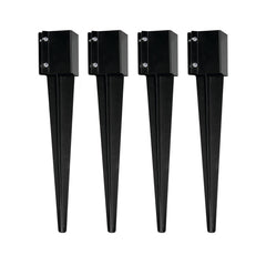 MTB Supply front view of four black powder-coated anchors showing packaging and contents