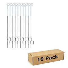 MTB Supply front view of 10-pack posts showing clean white finish and pack benefit