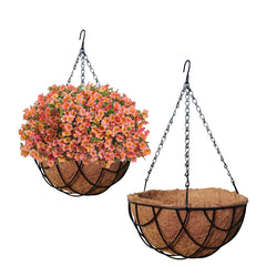 MTB Supply front view of two 14-inch hanging baskets showing vintage style and durability