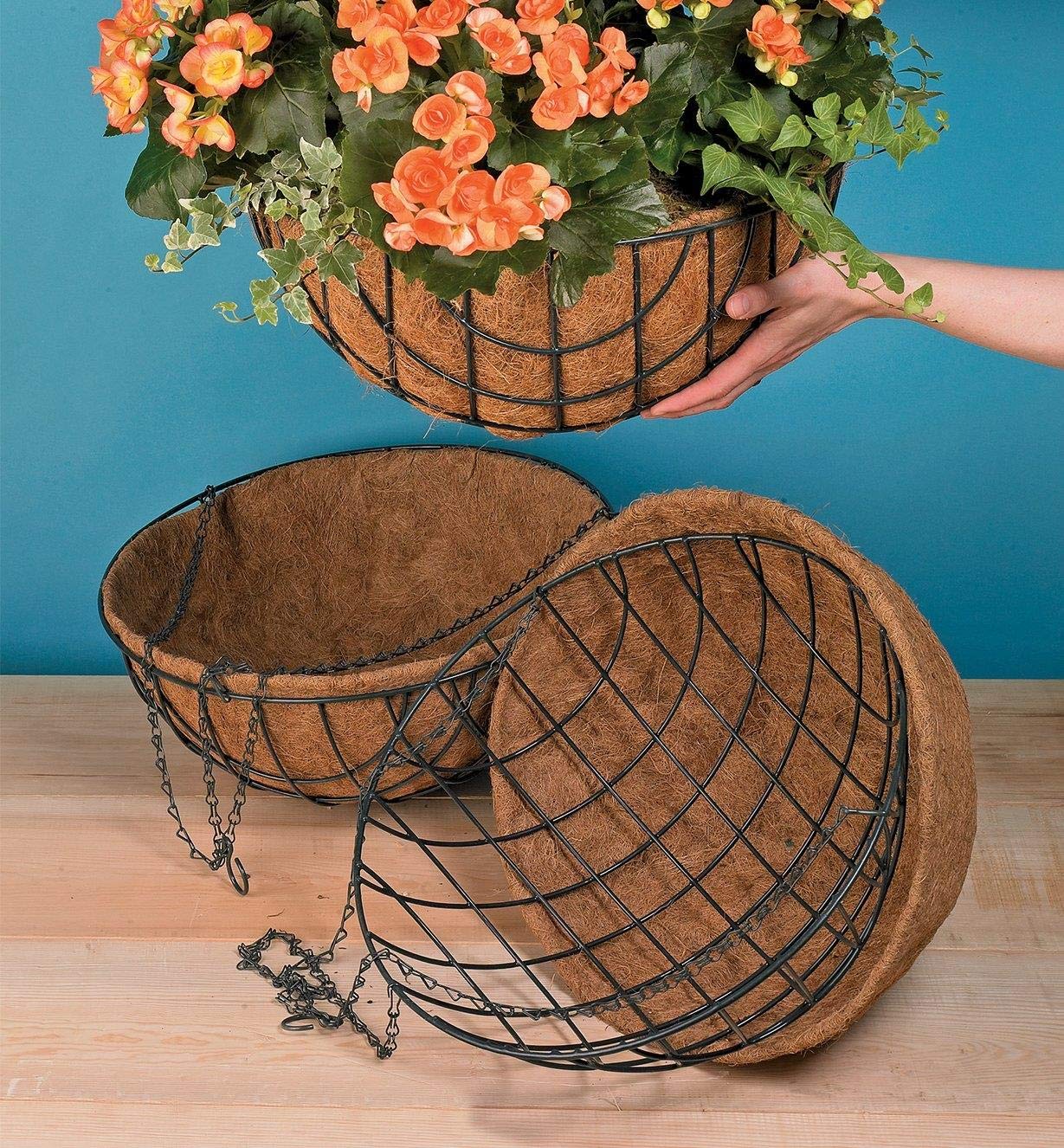 MTB Supply lifestyle patio display with flowering baskets creating curb appeal