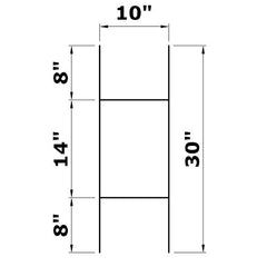 MTB Supply hand holding stake to show 30x10 inch scale for easy transport