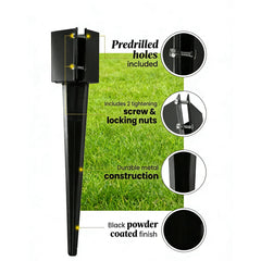 MTB Supply anchor with inserted 4x4 post and tightening screws demonstrating secure fit