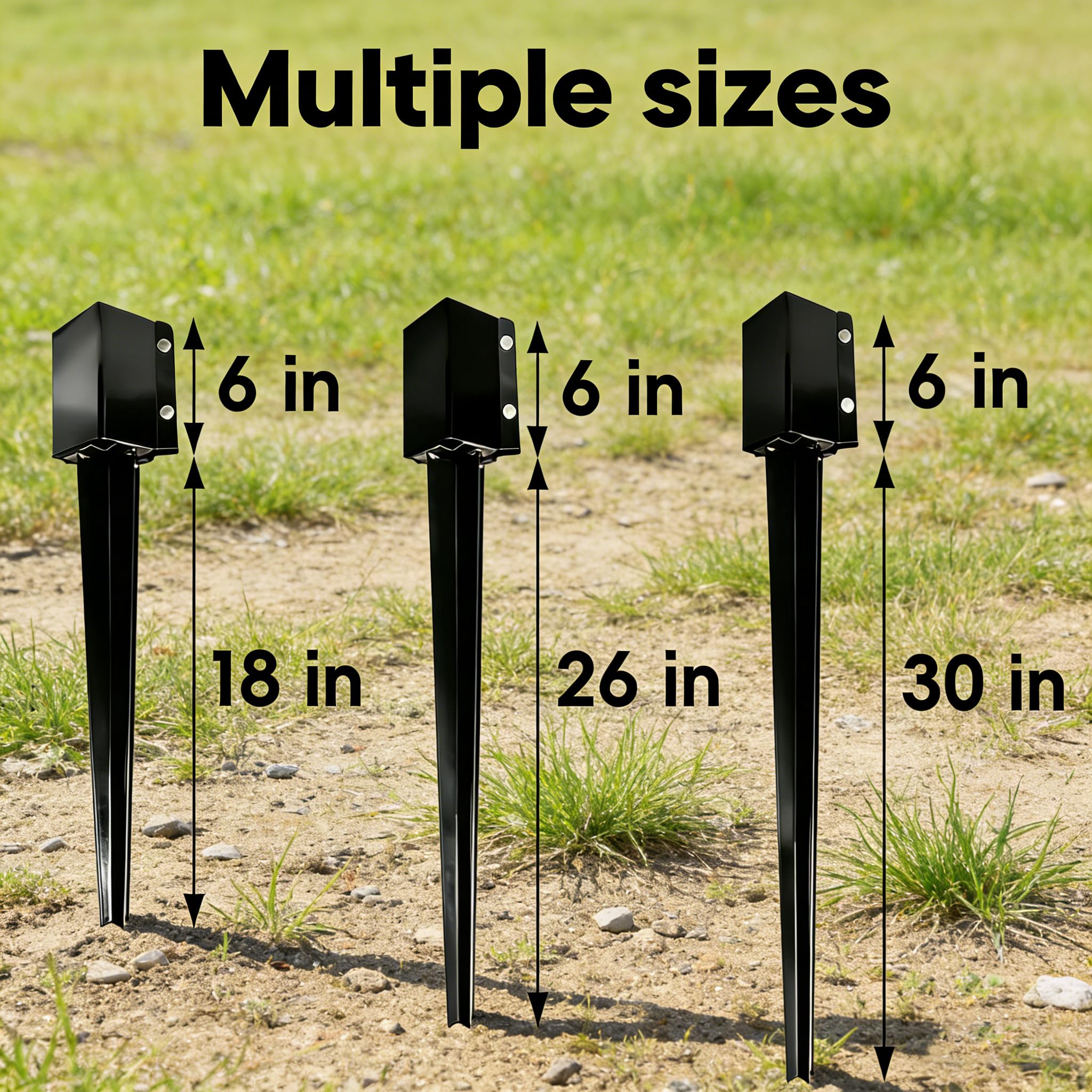 MTB Supply scale view beside a 4x4 post to show 24-inch length and size compatibility
