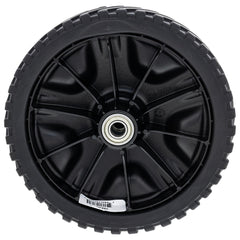 MTD Genuine Parts wheel installed on mower demonstrating easier maneuvering