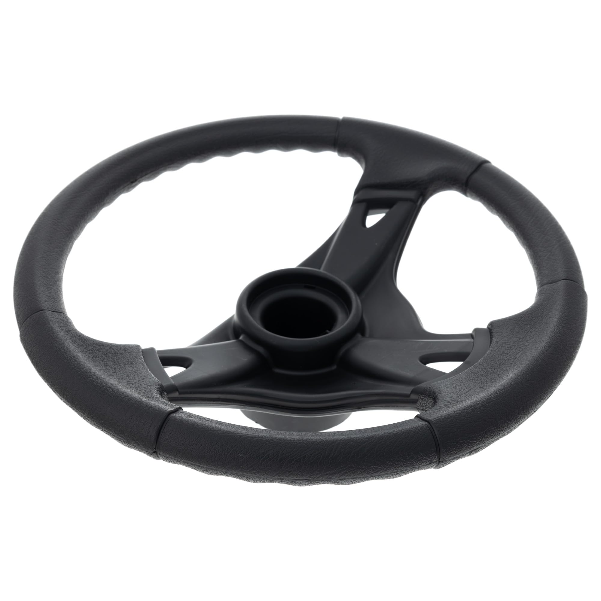 MTD steering wheel close-up texture highlighting grip and durable material