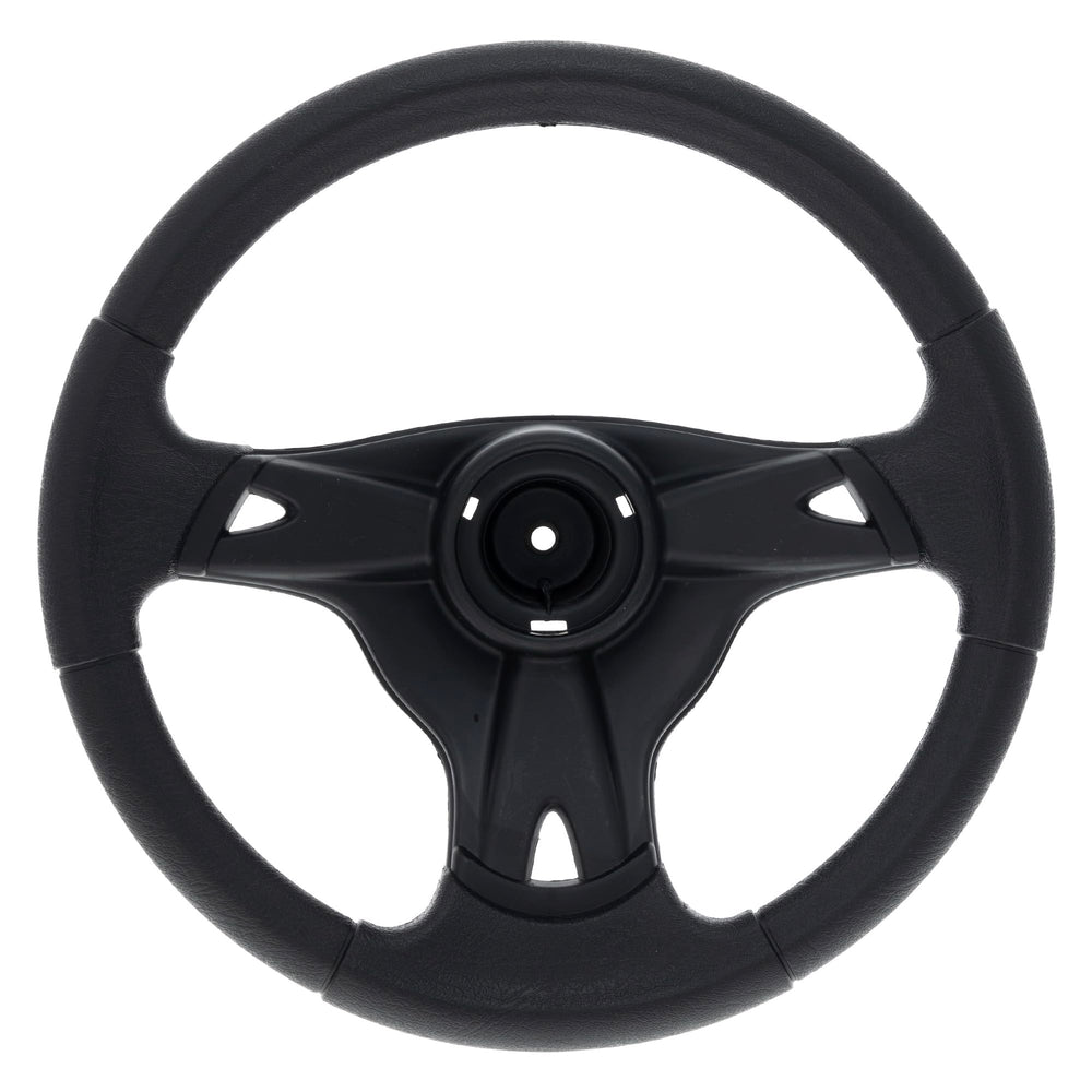 MTD steering wheel front view showing exact OEM fit and durable finish