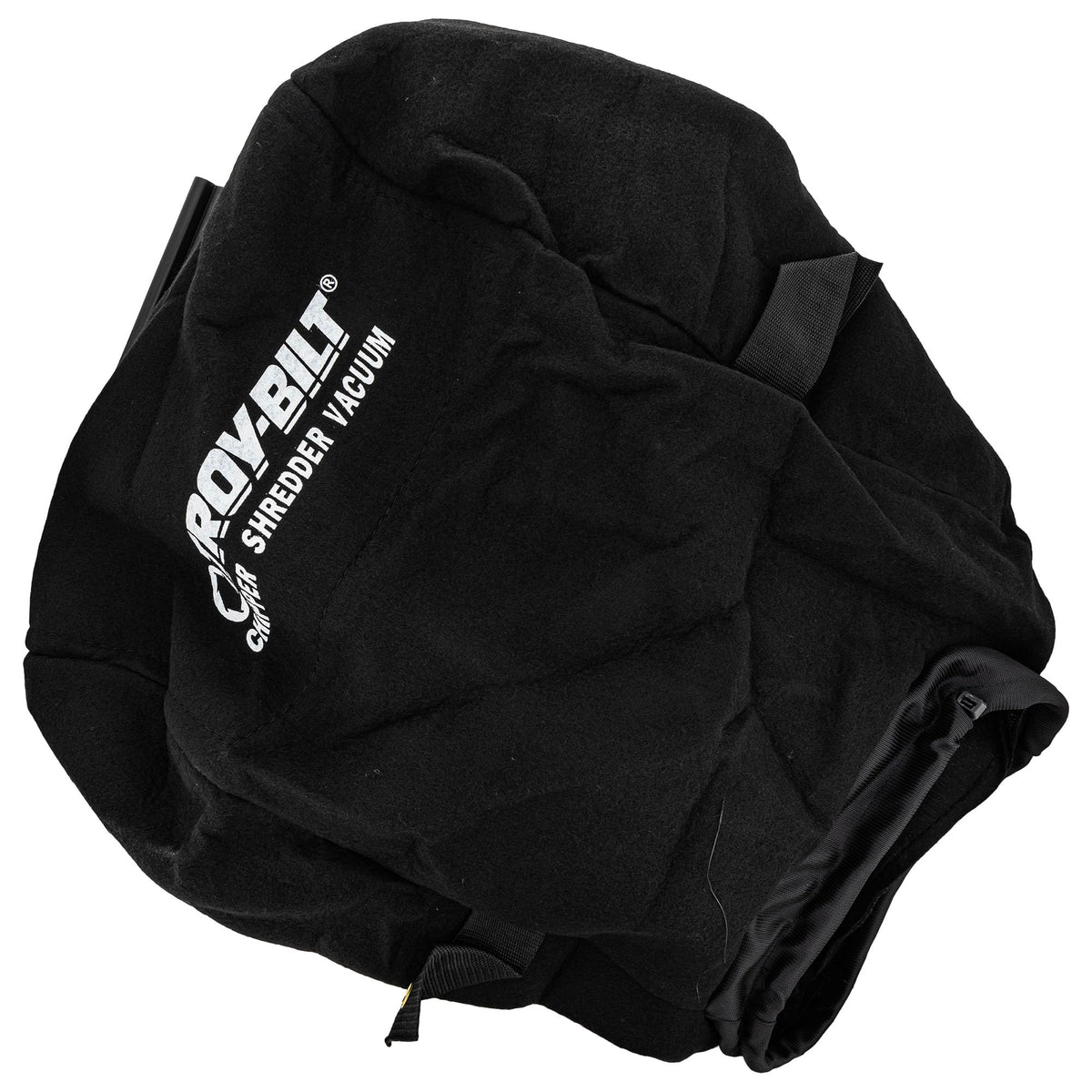MTD Genuine Parts Troy-Bilt front view of replacement bag showing fit and label benefits