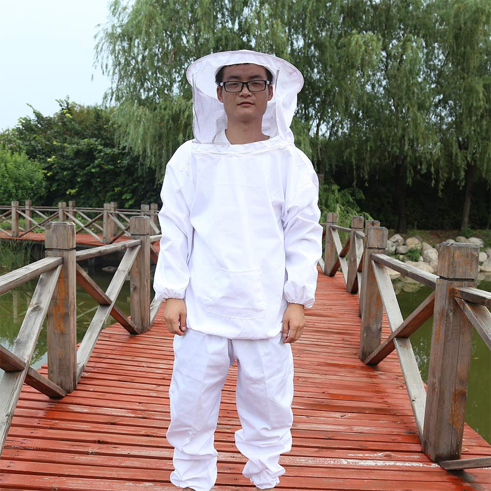 MTH beekeeping suit worn in apiary demonstrating comfort and mobility