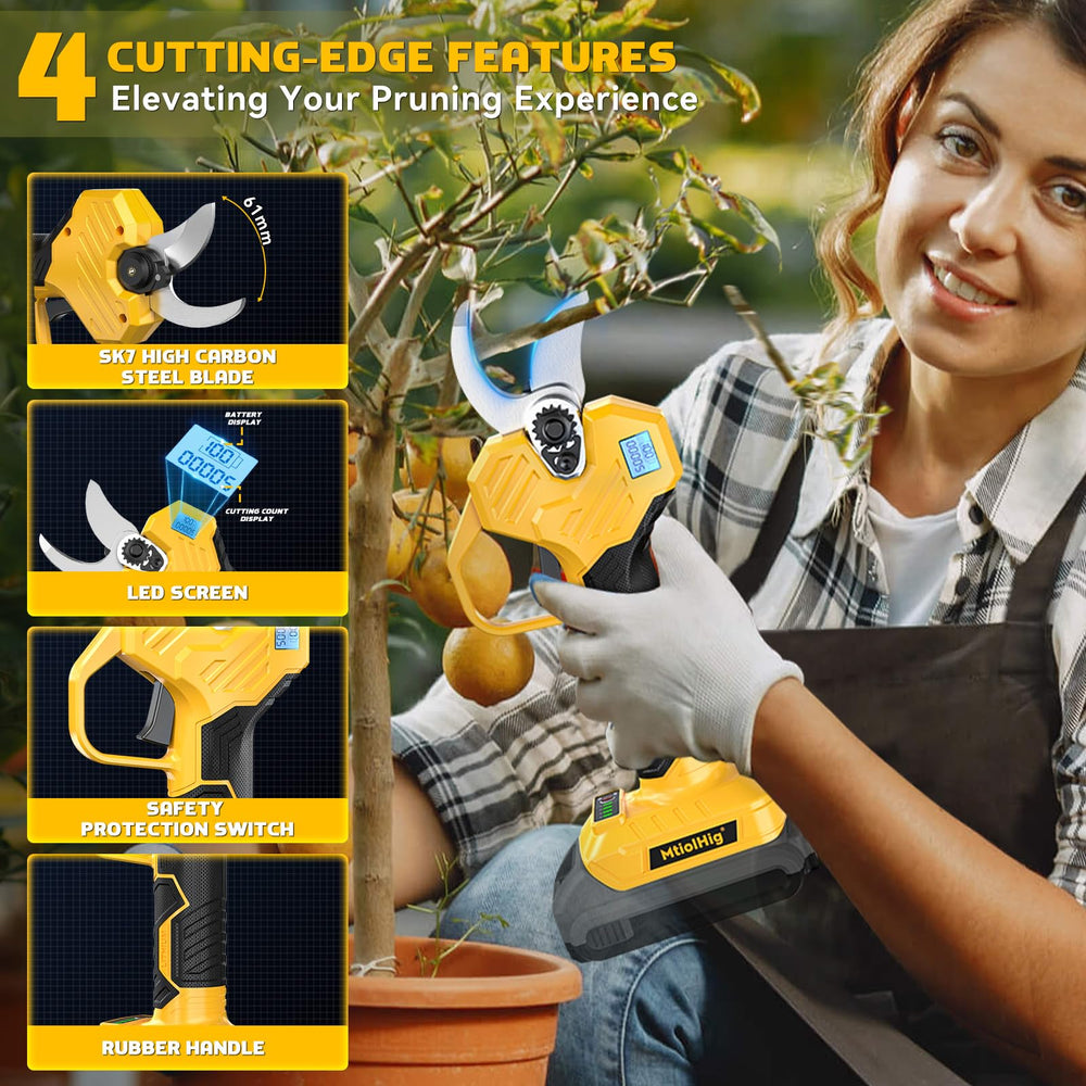MtiolHig in-hand showing ergonomic grip for reduced fatigue during extended pruning