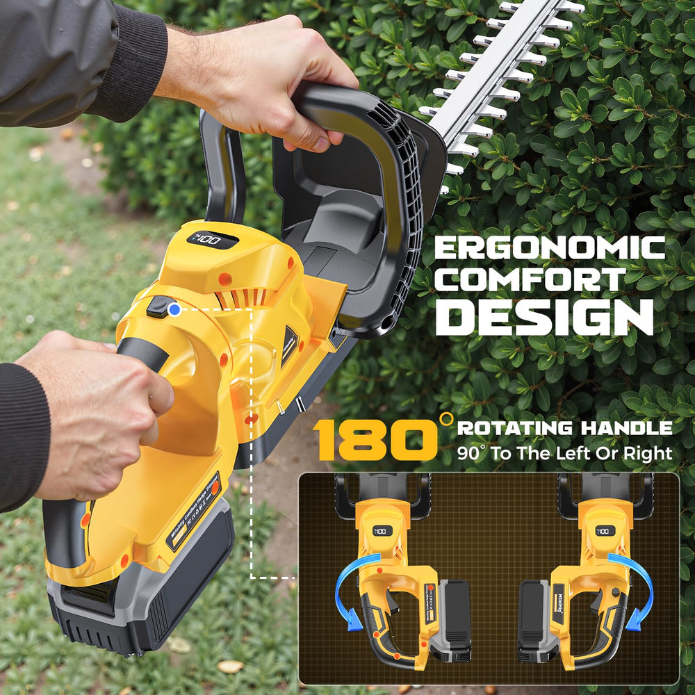 MtiolHig handle rotated 180 degrees for comfortable vertical or horizontal cutting