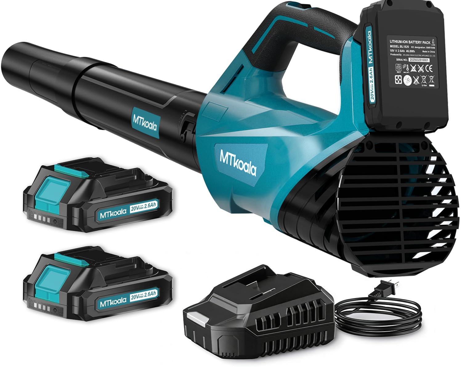 MTKOALA front view showing blue blower and tapered nozzle for powerful clearing