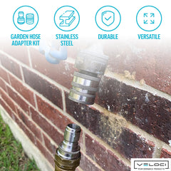 MTM Hydro detailed view of 3/4-inch threaded male plug for easy installation