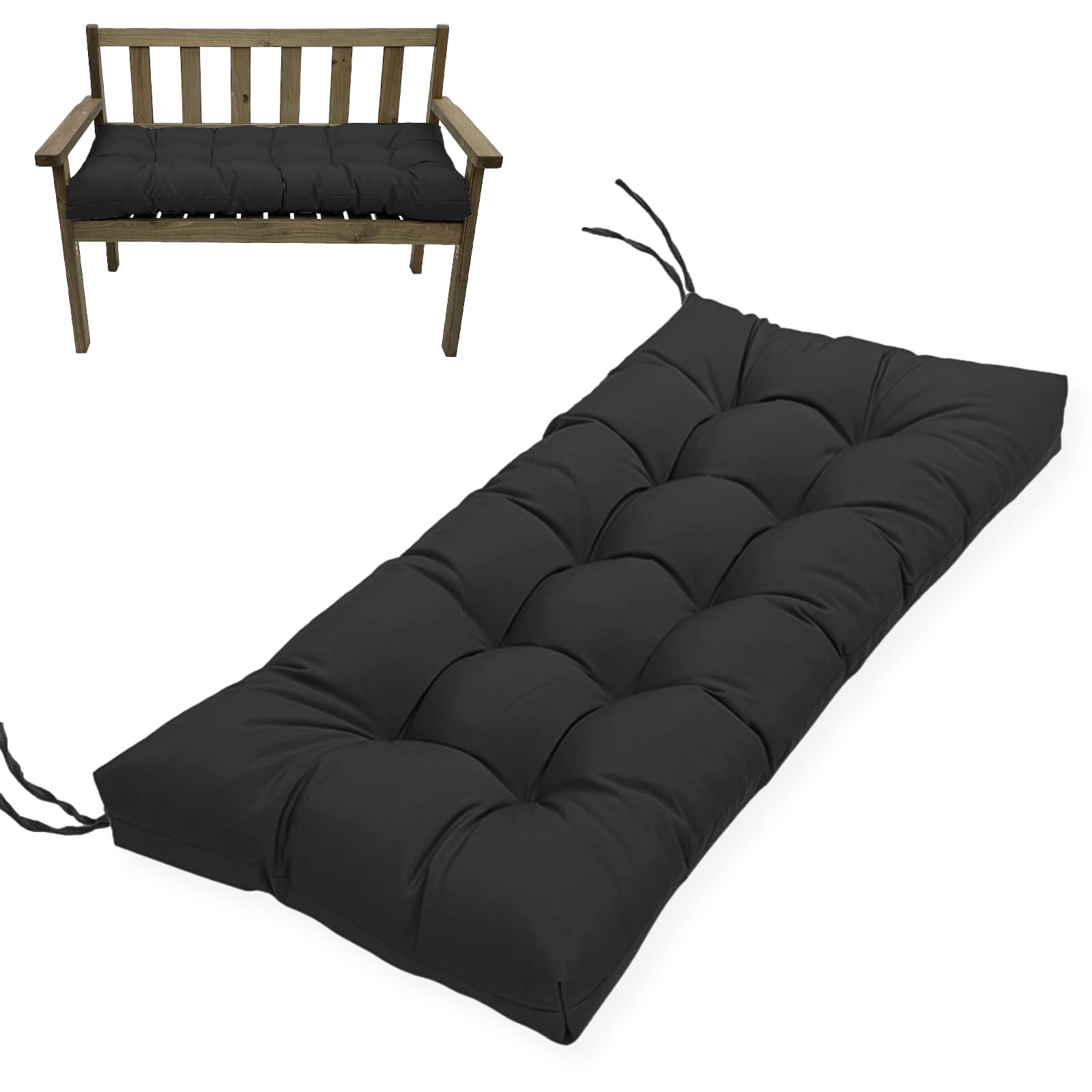 MTMR bench cushion front view showing tailored fit and weather resistant look