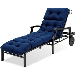 MTMR front view of chaise cushion showing full 74x22 size and tufted comfort
