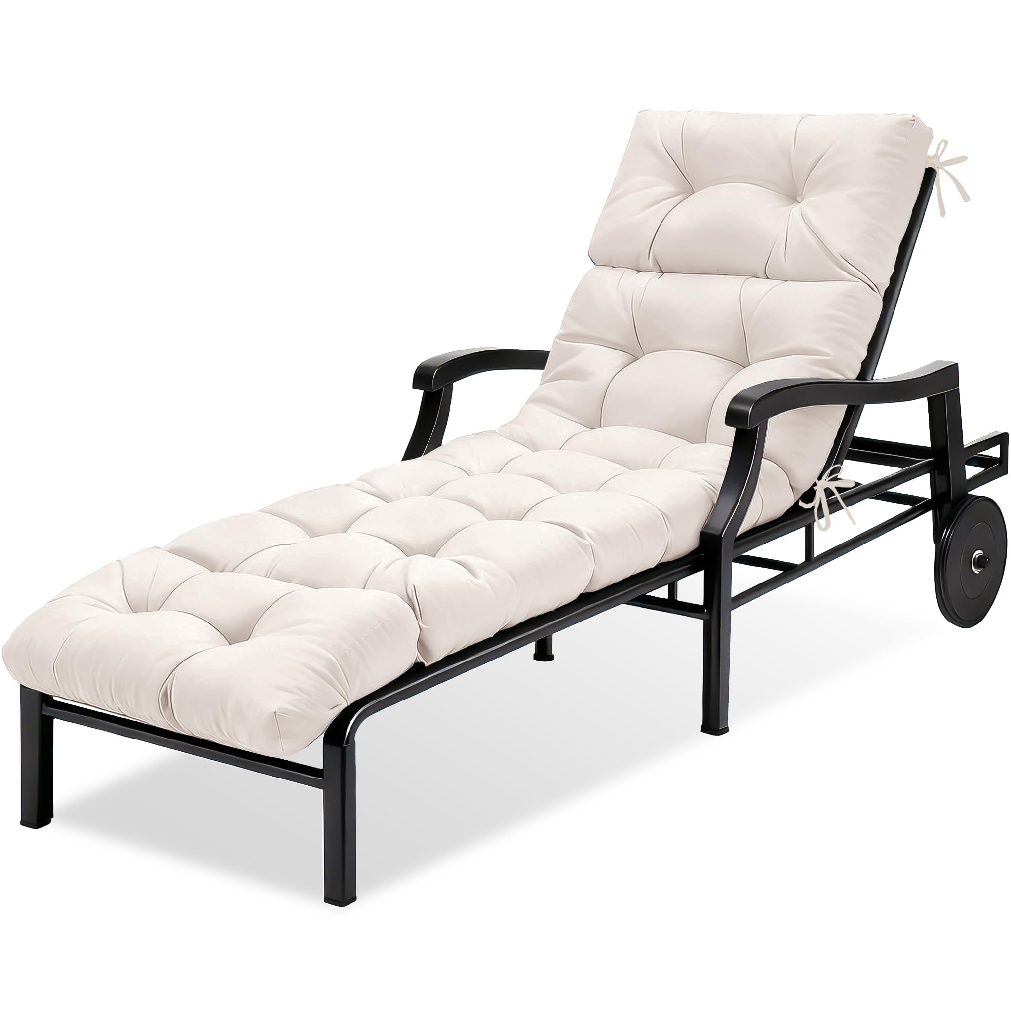 MTMR front view of chaise cushion showing full size and neat tufting for comfort