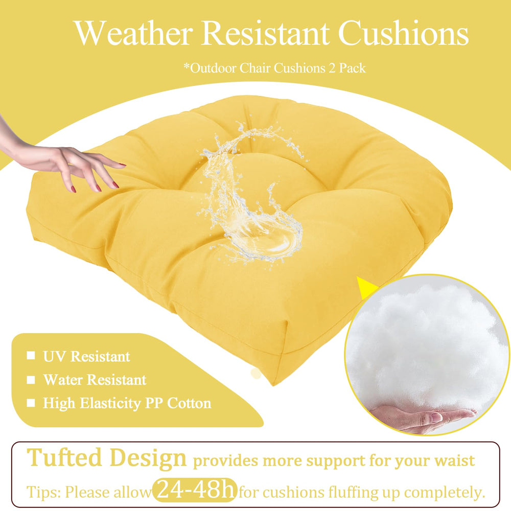 MTMR cushion in use on patio dining chair adds comfort