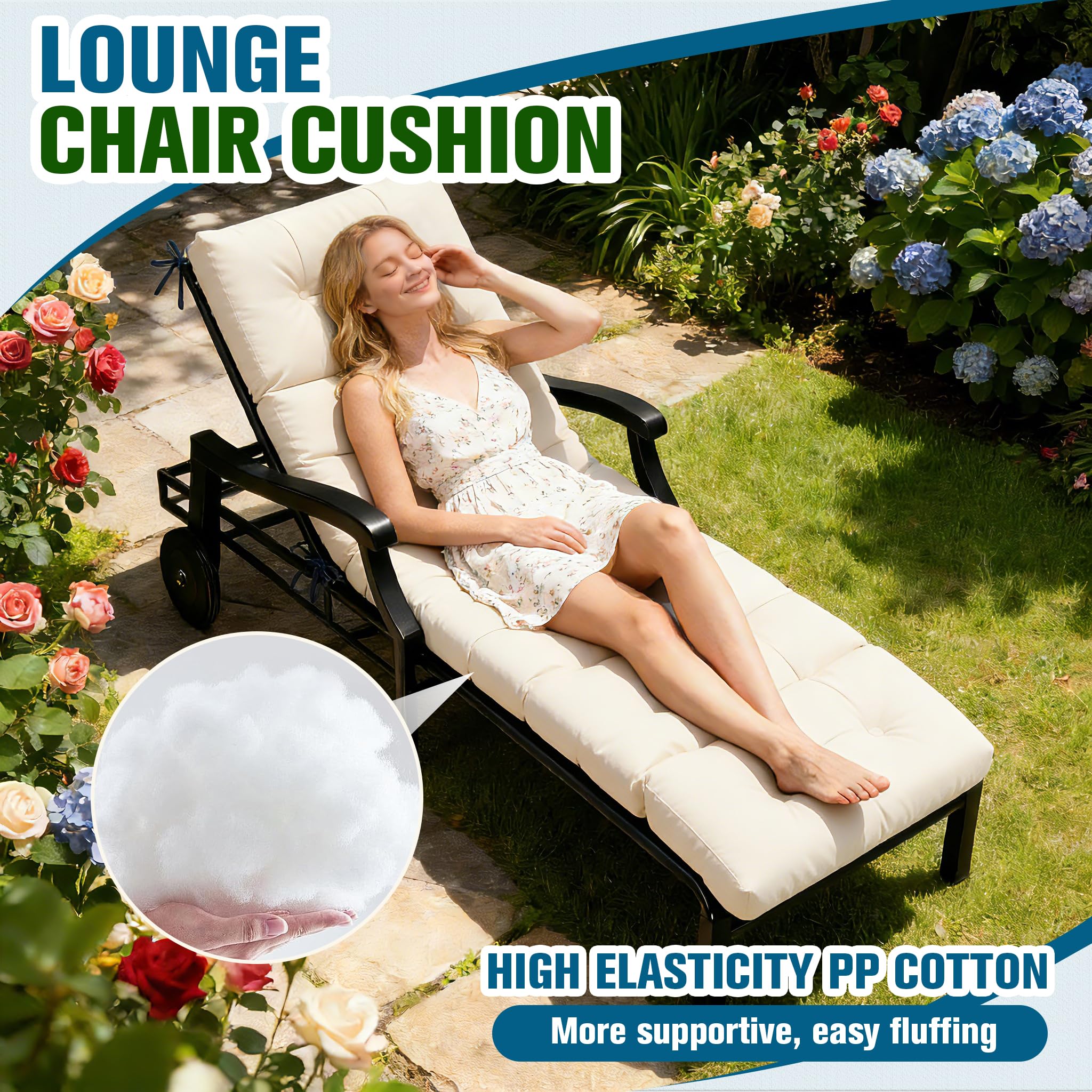 MTMR cushion placed on a pool lounge demonstrating water-resistant performance