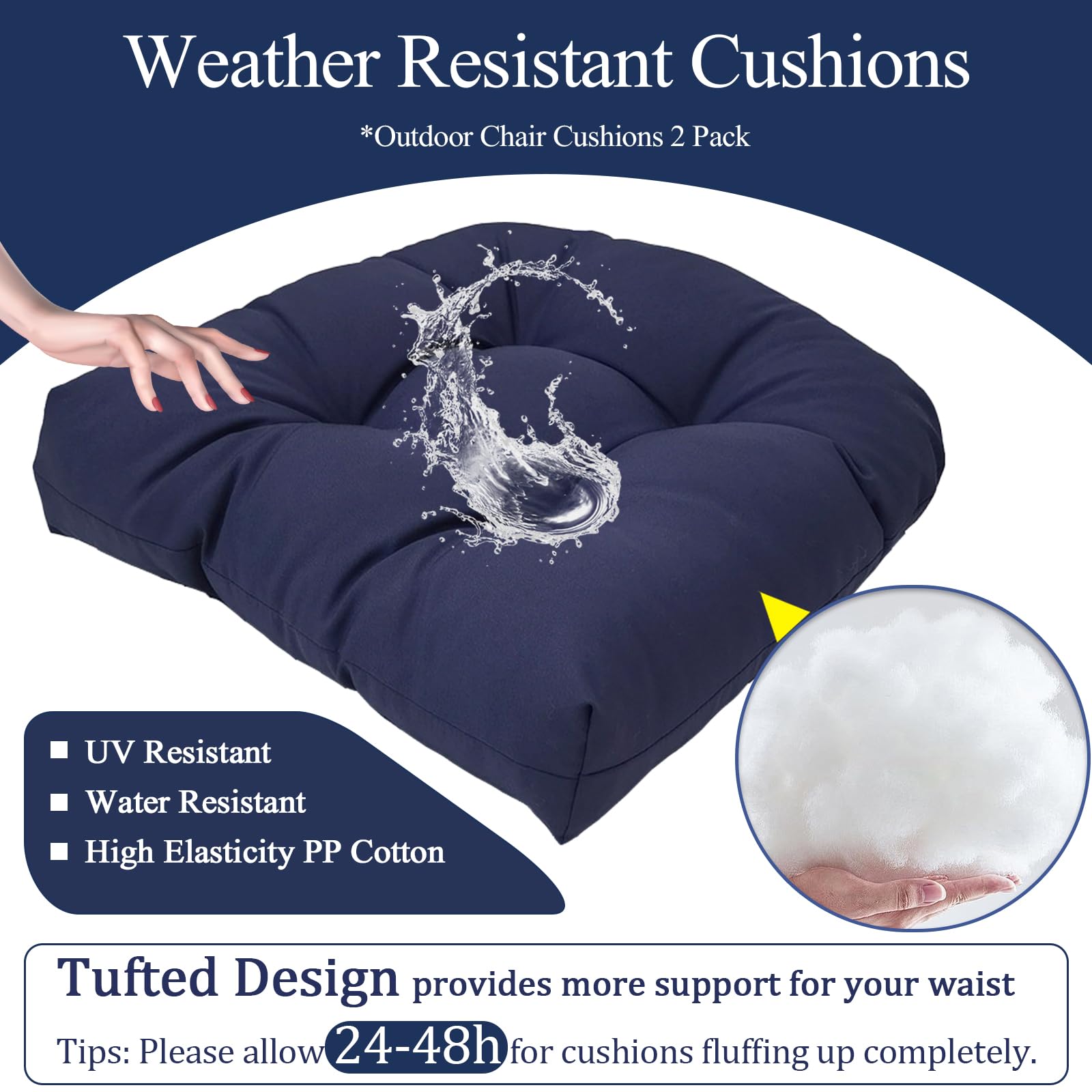 MTMR cushions placed on a wicker chair to show real-world fit