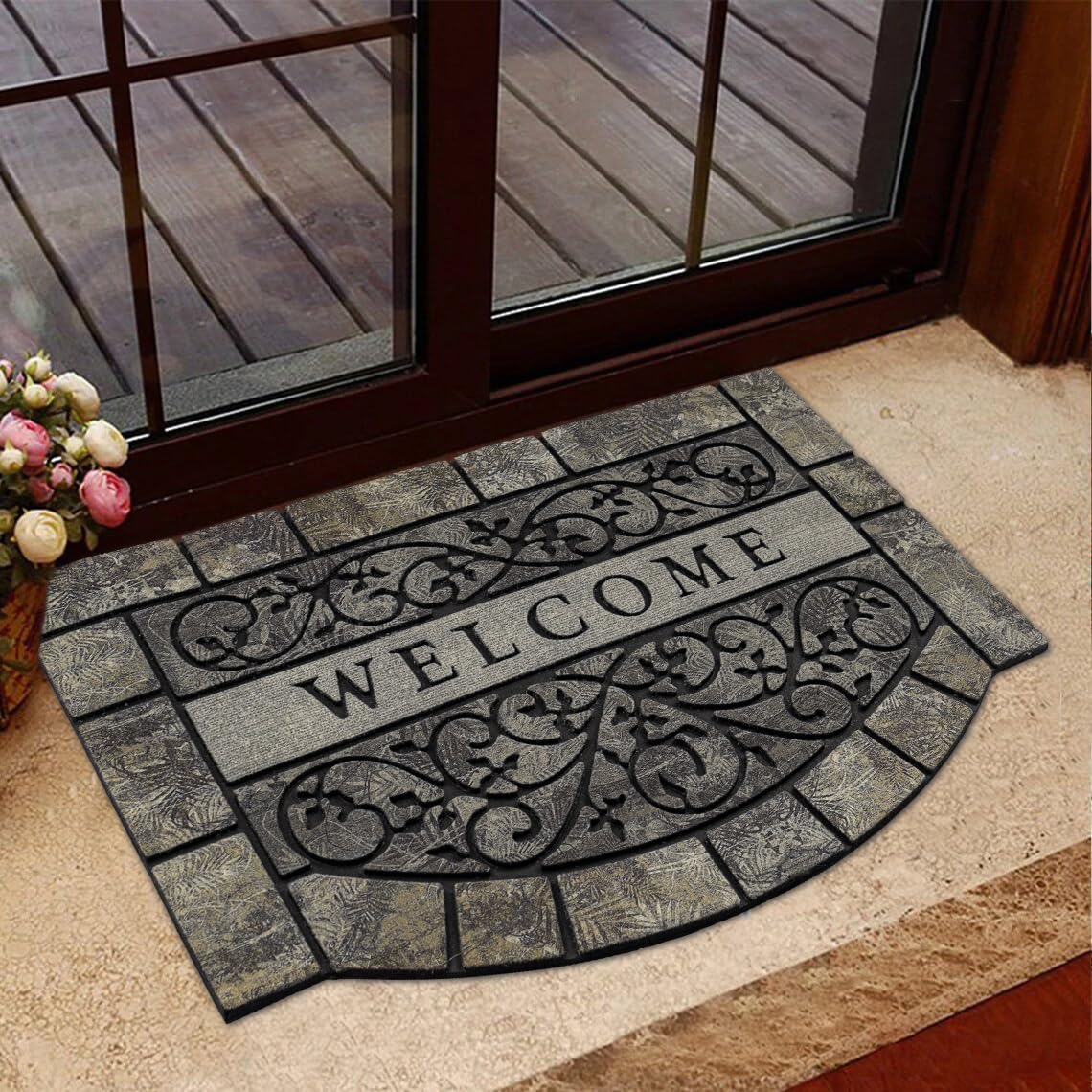 MTOUOCK mat on a porch enhancing curb appeal while protecting entry
