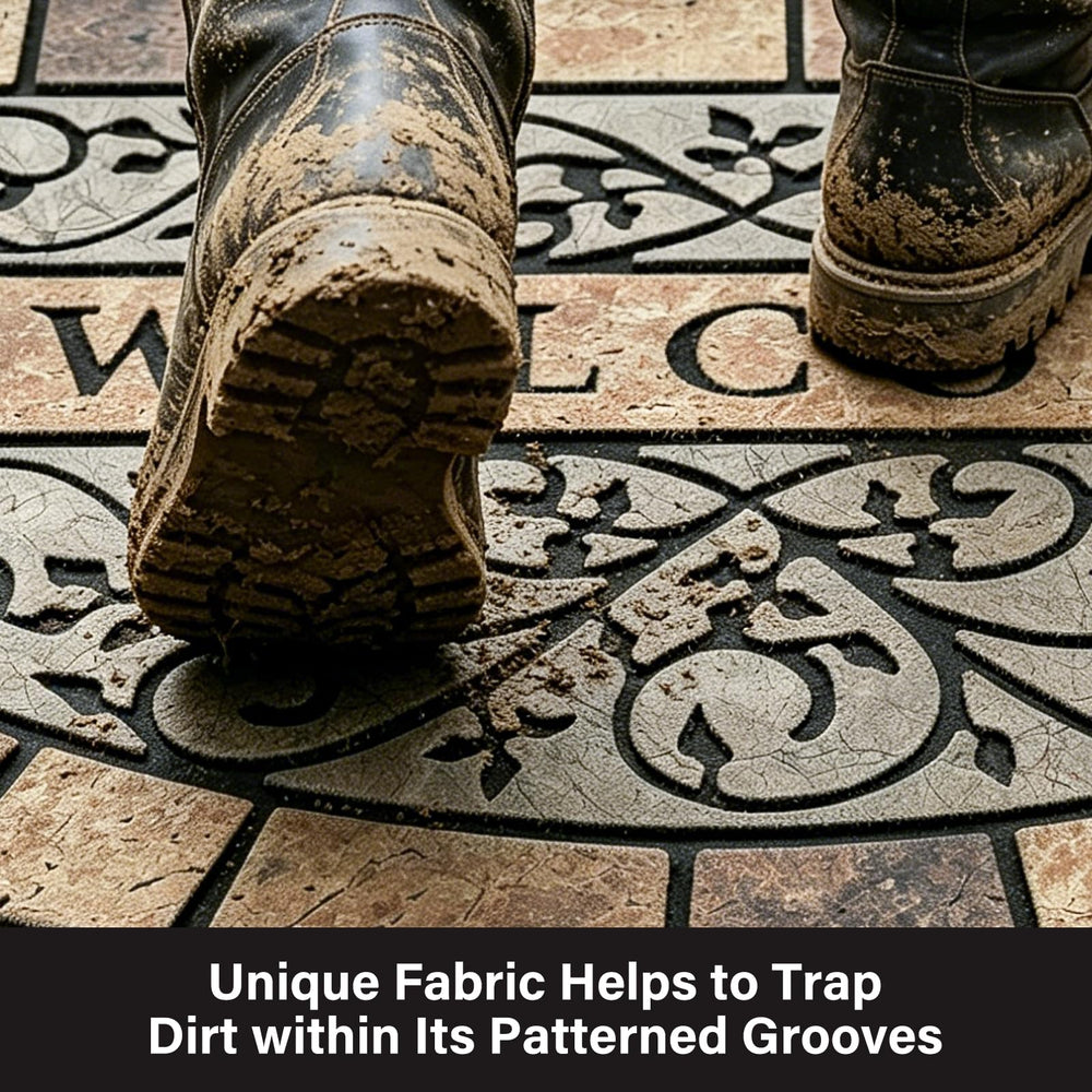 MTOUOCK rubber backing close-up demonstrates non-slip stability on hard floors