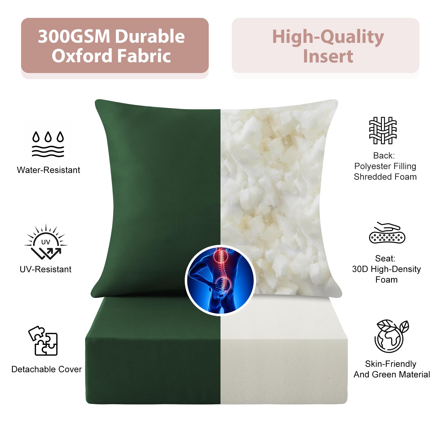 MuaMelop ties and hidden zipper detail securing cushions and enabling easy wash