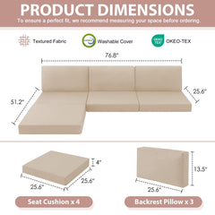 MuaMelop close-up of beige fabric texture highlighting fade-resistant finish