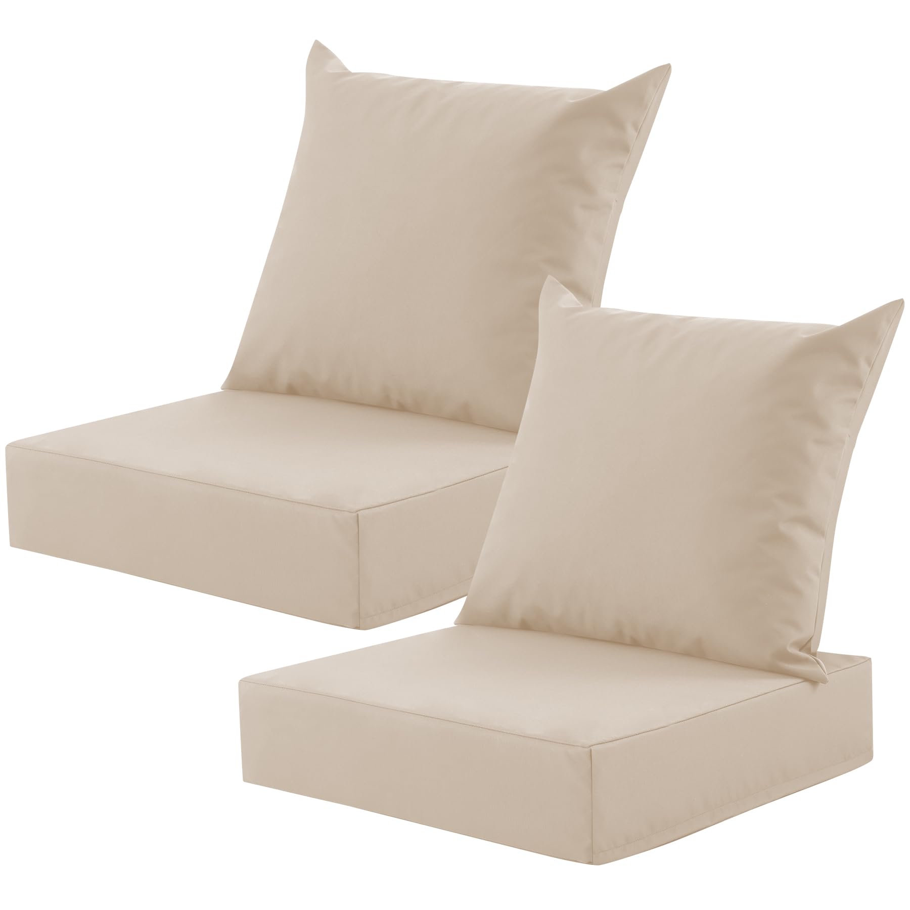 MuaMelop front view showing beige cushions and coordinated back cushions, elegant upgrade