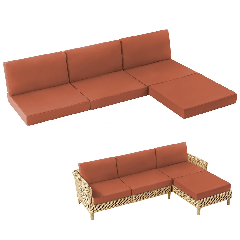 MuaMelop front view of full 7-piece spice cushion set showing coordinated look and curb appeal