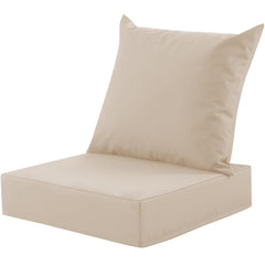 MuaMelop front view beige cushion showing neutral style and patio-ready look