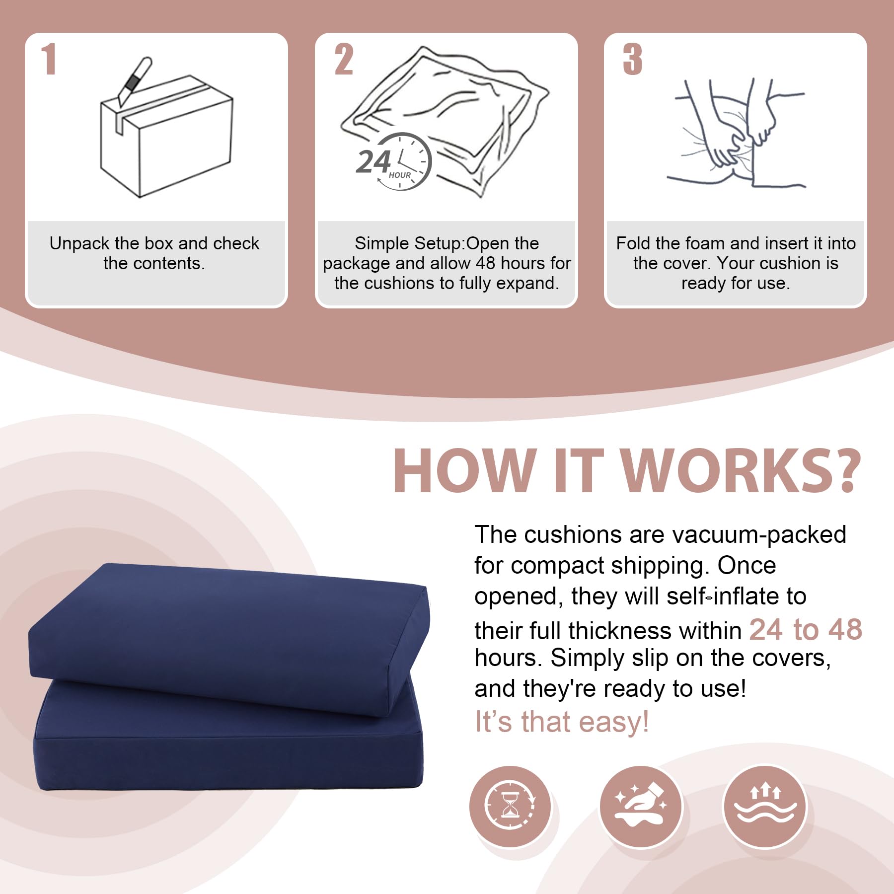 MuaMelop vacuum-compressed packaging and unboxing benefit: compact shipping and quick fluff