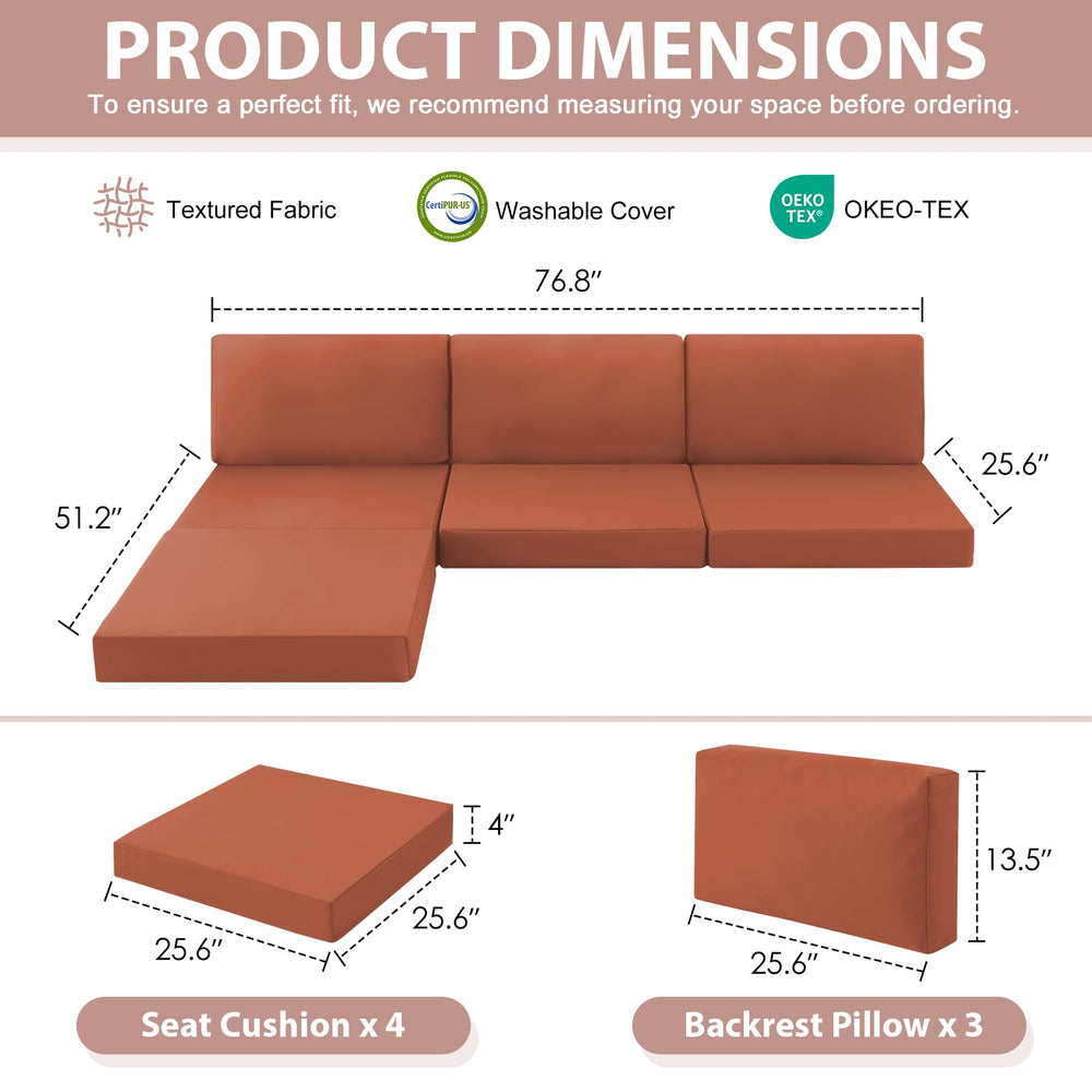 MuaMelop close-up of 4-inch high-density foam seat cushion showing firm support