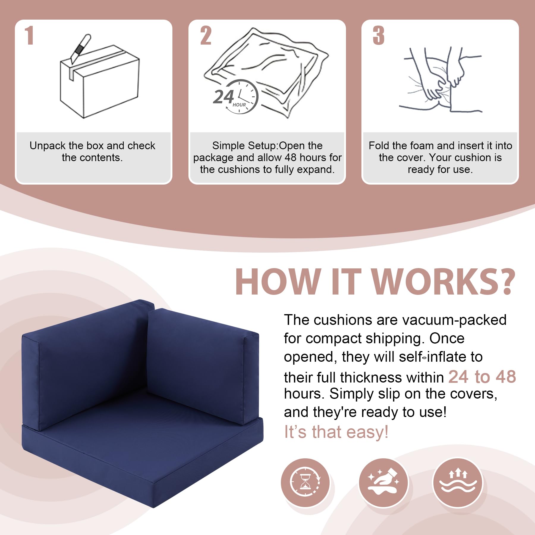 MuaMelop cushions on a patio sectional demonstrating refreshed outdoor seating