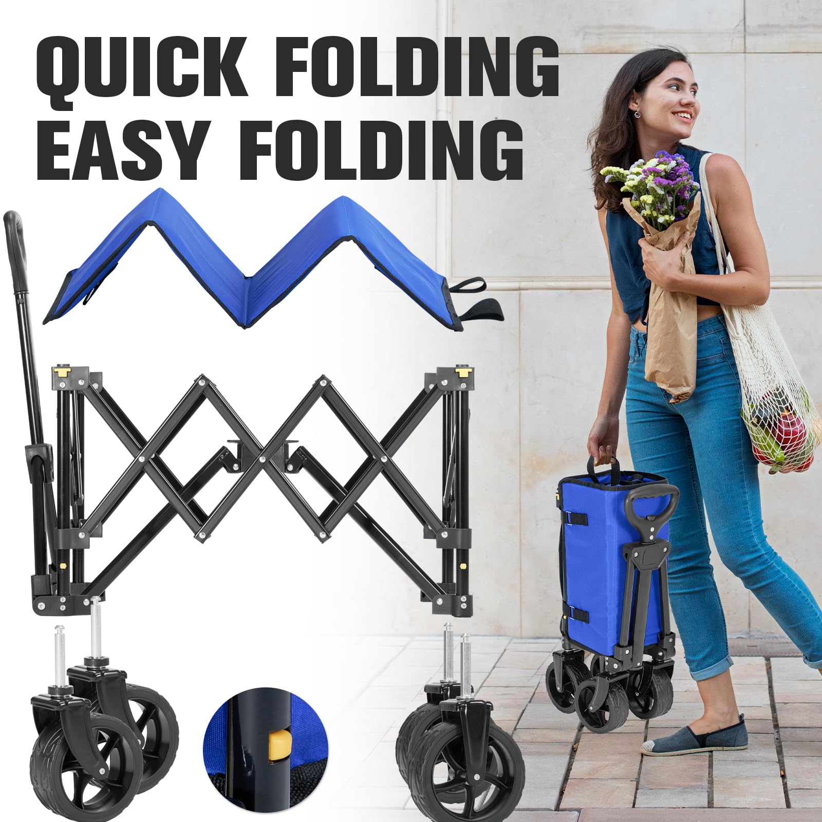 Muarch folded compact storage demonstrating quick collapse to save space