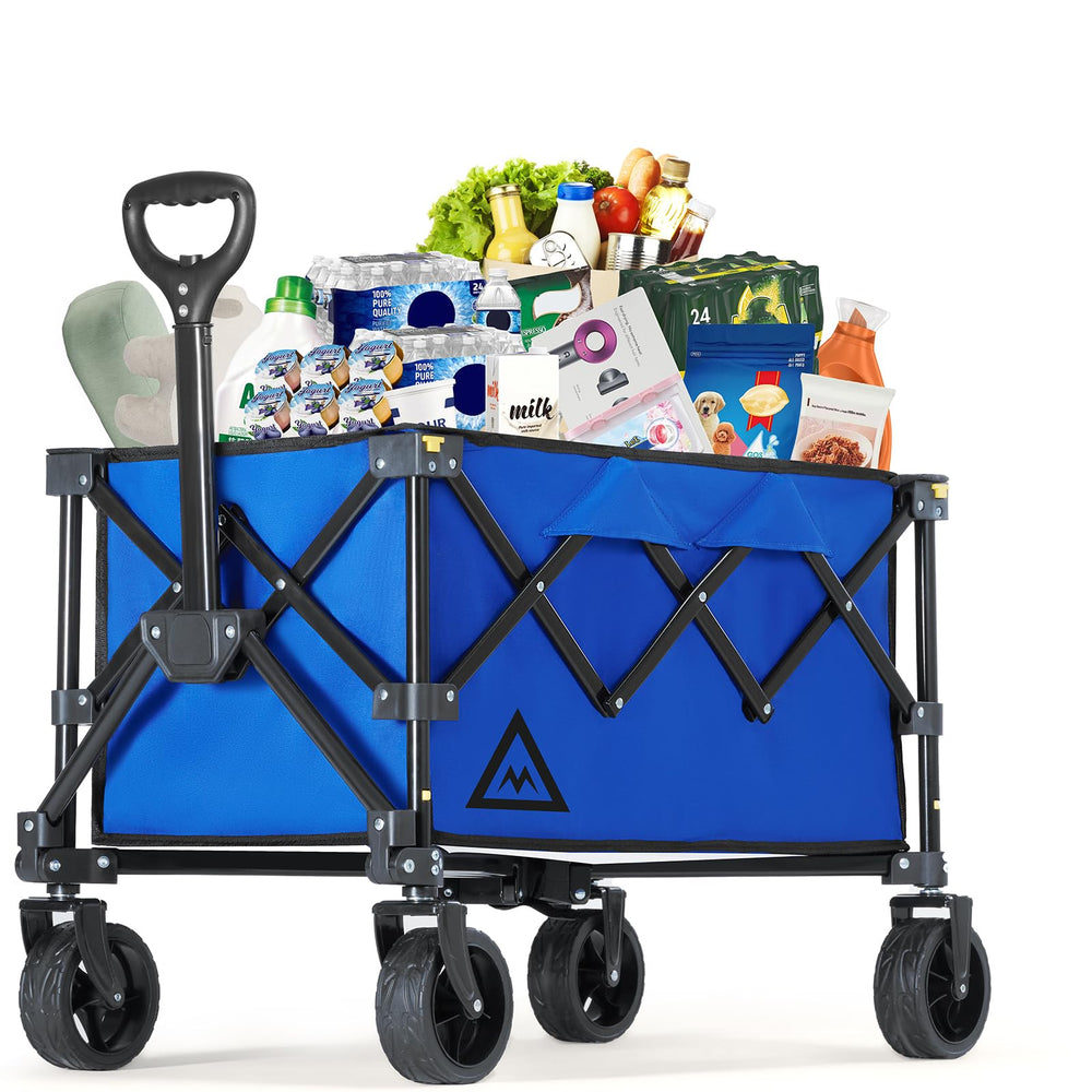 Muarch front panel view showing sturdy frame and roomy cargo for easy transport