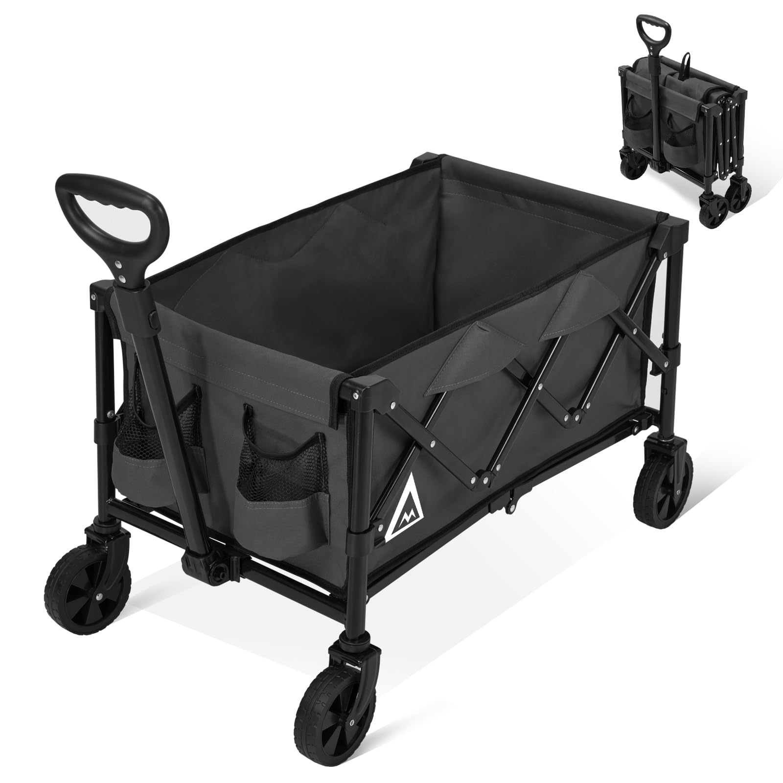 Muarch wagon on sandy beach carrying chairs and cooler for easy transport