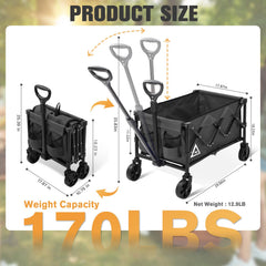 Muarch wagon folded compact for trunk or closet storage and portability