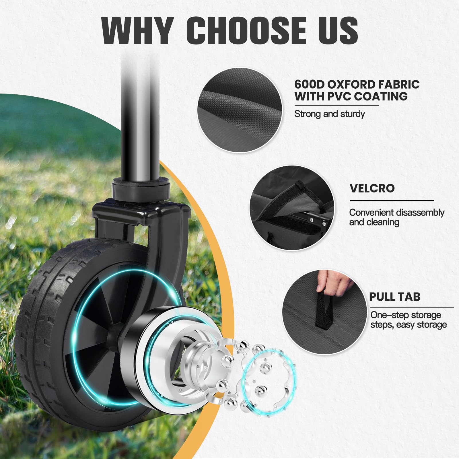 Muarch wagon adjustable handle extended for ergonomic pulling benefit