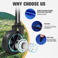 Muarch wheel close-up showing solid universal wheel for smooth terrain handling