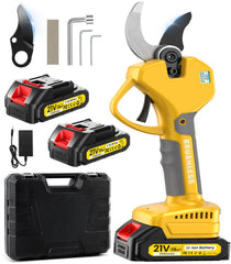 MuatCtarom front view cordless pruner showing ergonomic grip and benefits