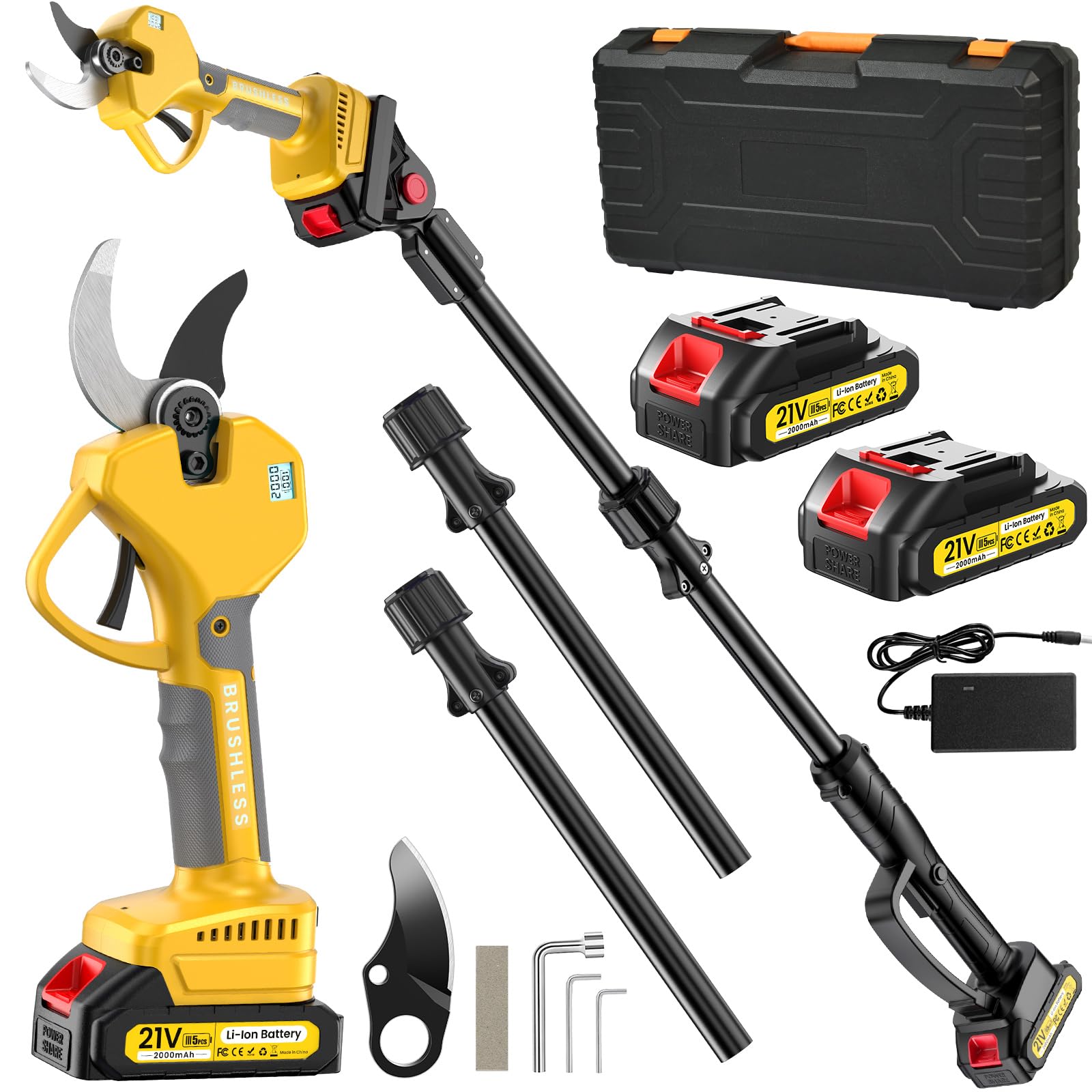 MuatCtarom front view of cordless pruning shears showing compact design and easy handling benefit