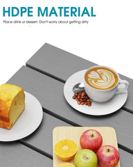 MUCHENGHY close-up of table top showing smooth surface and easy cleaning benefit