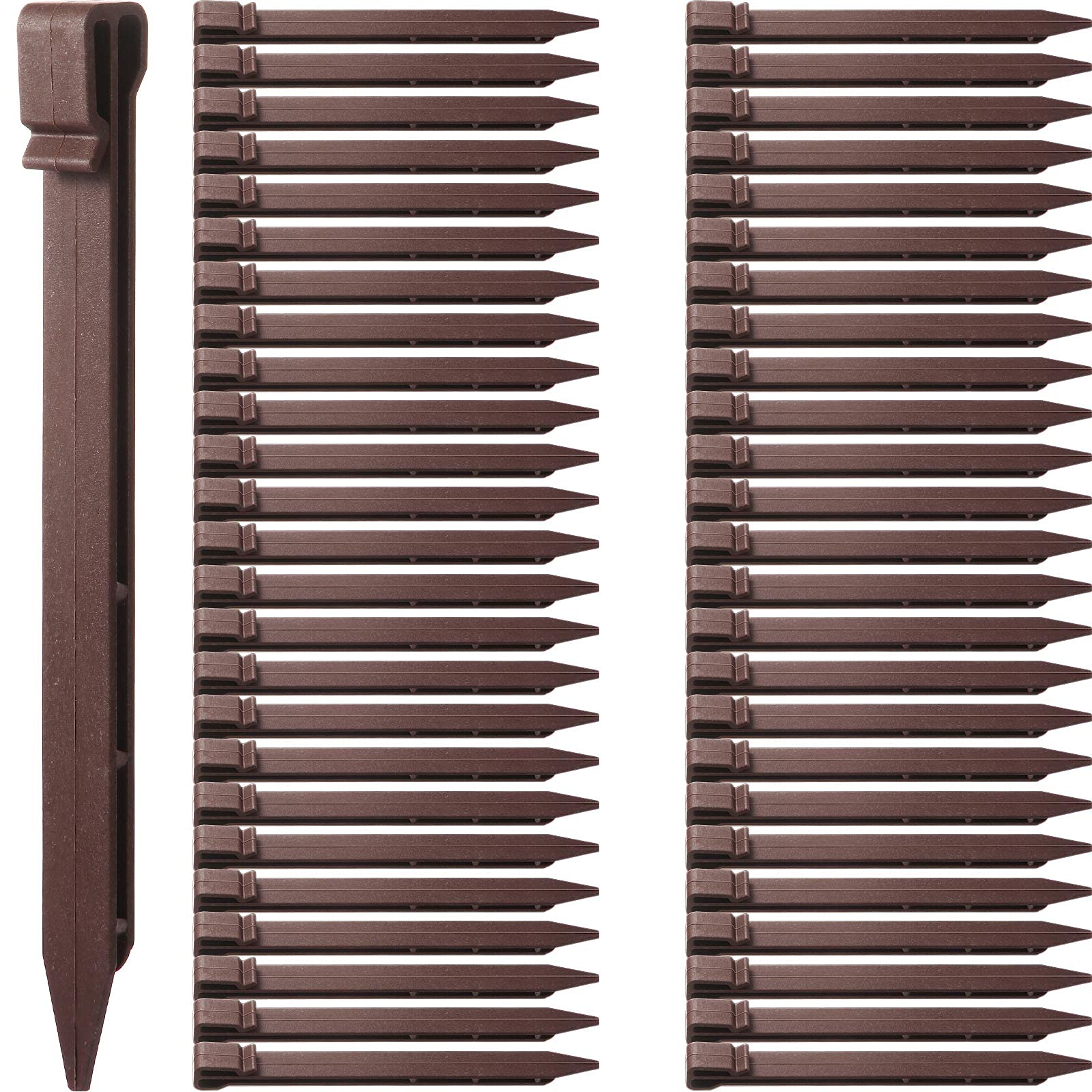 Mudder front packaging showing 60 brown landscape stakes and clear quantity