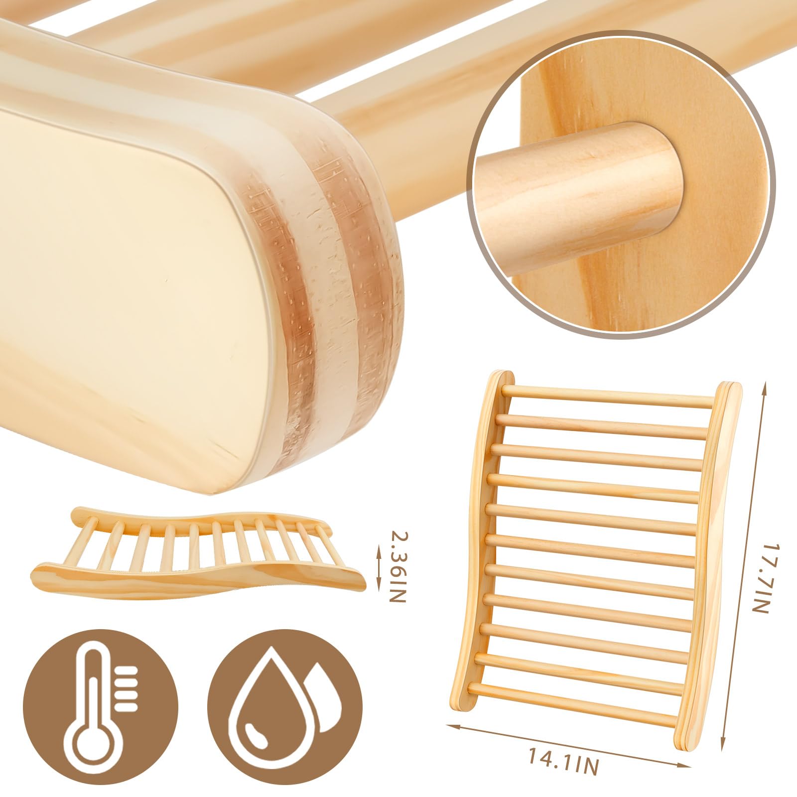 Mudder wood grain close-up highlighting hemlock texture and heat resistance