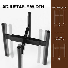MUDEELA assembled as a 30-inch two-tier stand demonstrating added height for plants